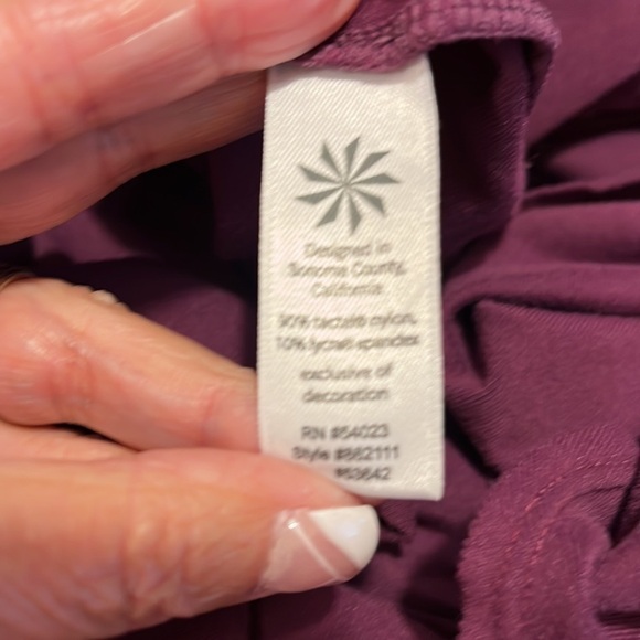 Athleta Crescendo Maroon Tiered Asymmetrical Skirt Sz S - Picture 6 of 7